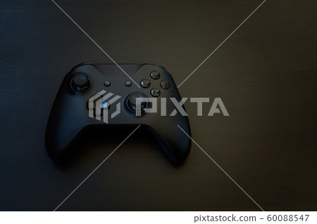 Black joystick isolated on black background Black joystick isolated on black background 60088547