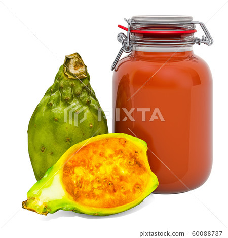 Jar of Prickly Pear Jam with opuntia cactus - Stock Illustration [60088787]  - PIXTA