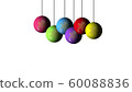 Set of the Christmas and New Year multicolored Balls with a golden snowflake on white background. Merry Christmas and a Happy New Year  60088836