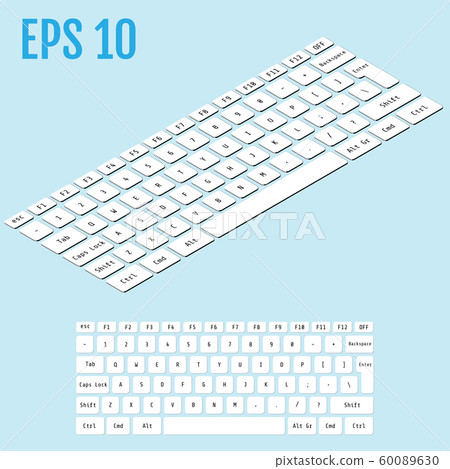 Realistic isometry of modern keyboard. Vector illustration. 60089630