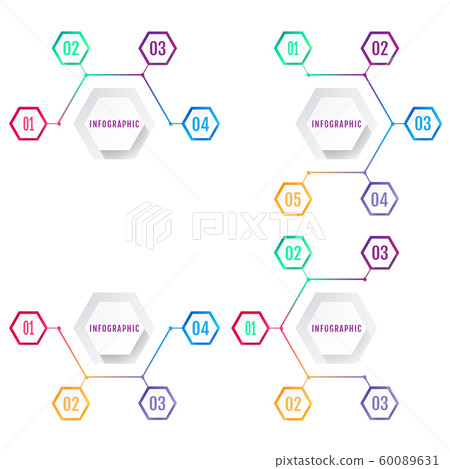 Modern Hexagon Business Infographic Design Template. Vector. 60089631