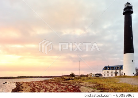 Amazing sunset view of Sorve Lighthouse on island Amazing sunset view of Sorve Lighthouse on island 60089965