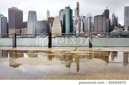 Panoramic view of Manhattan skyscrapers shot Panoramic view of Manhattan skyscrapers shot 60089978