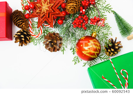 Christmas composition decorations, fir tree 60092543