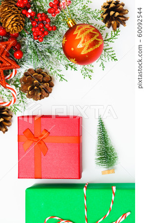 Christmas composition decorations, fir tree 60092544