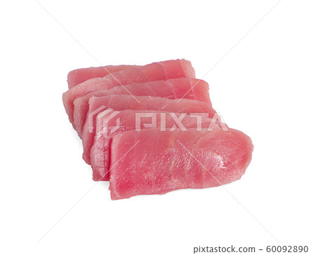 Raw tuna fish an isolated on white background Raw tuna fish an isolated on white background 60092890