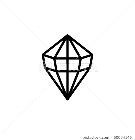 The diamond Icon is a simple linear trend style. Vector logo of gemstone The diamond Icon is a simple linear trend style. Vector logo of gemstone 60094146