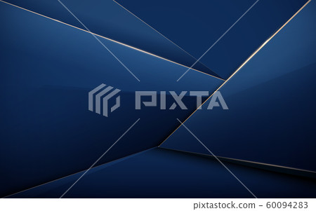 Abstract polygonal pattern background. Luxury blue and gold 60094283