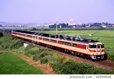 1996 Kiha 181 series limited express Hakuto running on the Sanin Main Line 60094648