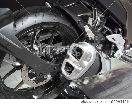 Motorcycle rear wheel and muffler Motorcycle rear wheel and muffler 60095536
