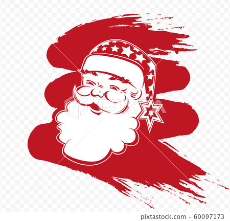 Christmas red composition with Santa Claus face silhouette 60097173