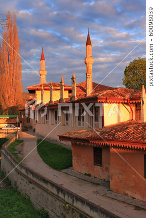 Khan's Palace - Hansaray- view in town of Bakhchisaray. Crimea, Ukraine. Khan's Palace - Hansaray- view in town of Bakhchisaray. Crimea, Ukraine. 60098039