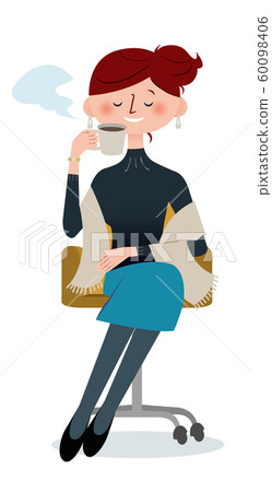 一個女人喝咖啡 一個女人喝咖啡 60098406
