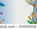 Summer vacation accessories with tropical palm 60098608