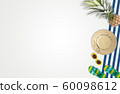 Summer vacation accessories with tropical palm 60098612