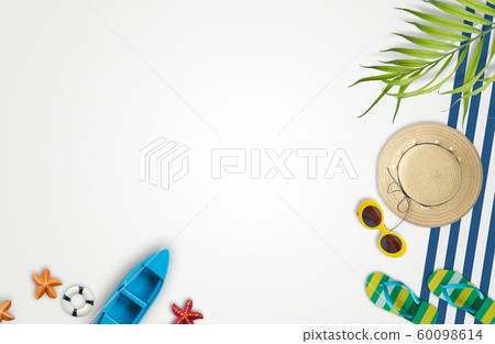 Summer vacation accessories with tropical palm 60098614
