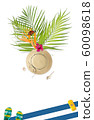 Summer concept with Straw hat, Butterfly on bird 60098618