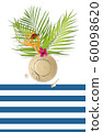 Summer concept with Straw hat, Butterfly on bird 60098620