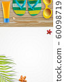 Summer holiday background, Beach accessories, 60098719