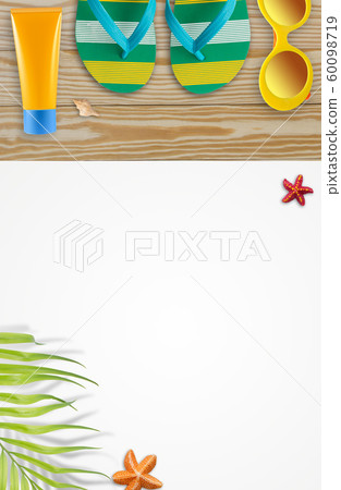 Summer holiday background, Beach accessories, 60098719
