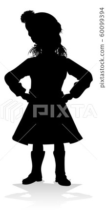 Silhouette Kid Child In Winter Christmas Clothing 60099394