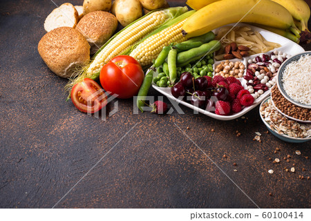 Healthy products sources of carbohydrates. 60100414