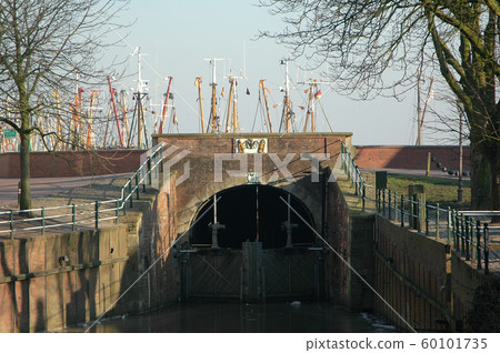 winter time in the harbor of greetisel 60101735