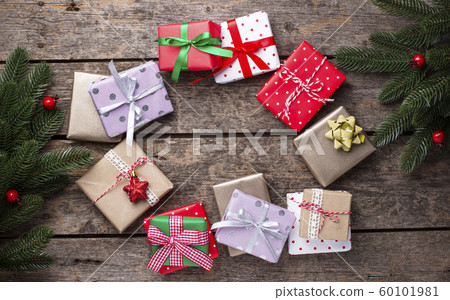 Christmas background with gift boxes 60101981