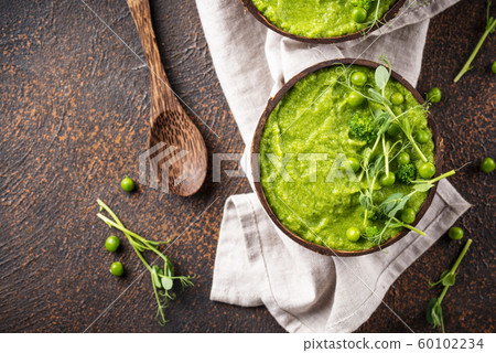 Vegan green broccoli soup or smoothie 60102234