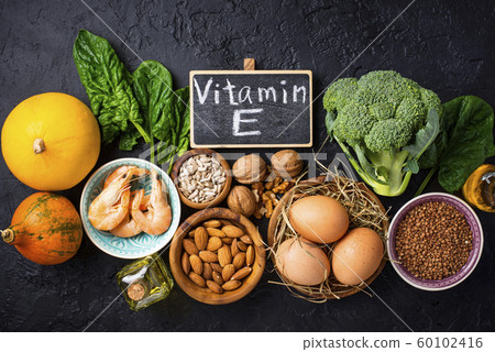 Assortment food sources of vitamin E 60102416
