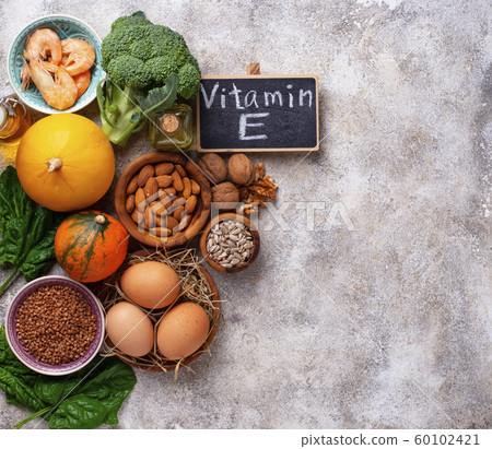 Assortment food sources of vitamin E 60102421