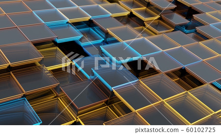 Abstract background of glass cubes with luminous edges Abstract background of glass cubes with luminous edges 60102725