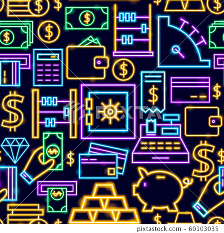Money Neon Seamless Pattern 60103035