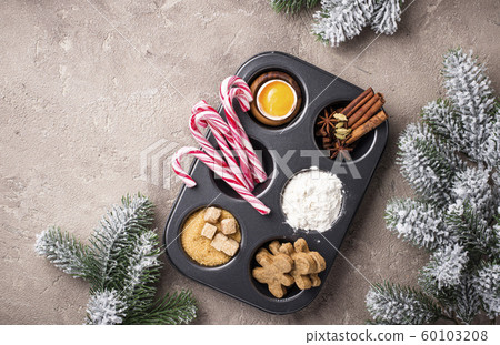 Ingredients for baking Christmas cookies 60103208