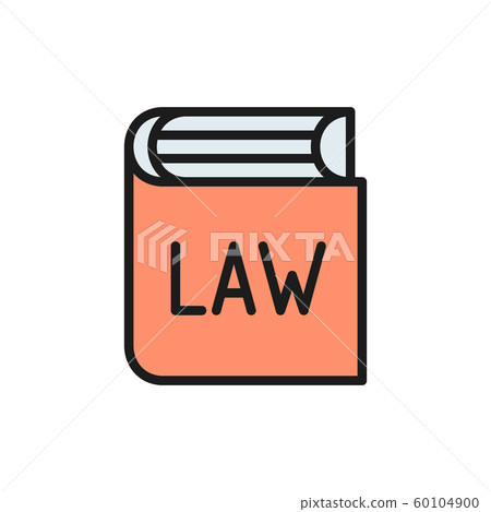 Book with laws, constitution flat color icon. 60104900