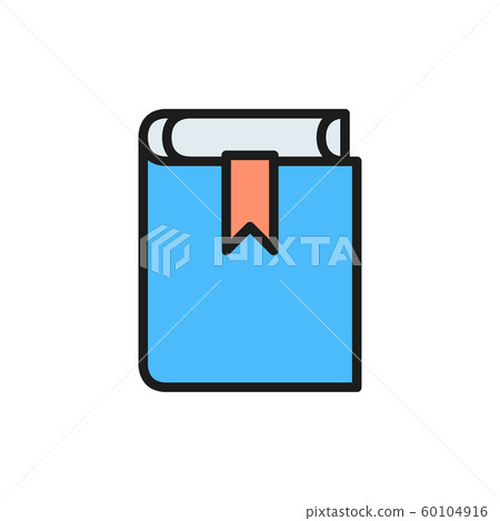 Book, criminal administrative code, constitution flat color icon. Book, criminal administrative code, constitution flat color icon. 60104916