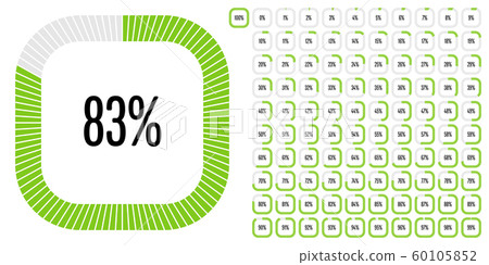 Set of rectangle percentage diagrams from 0 to 100 60105852