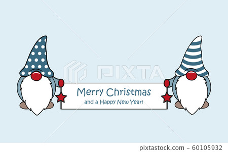 cute dwarf with merry christmas greeting card 60105932