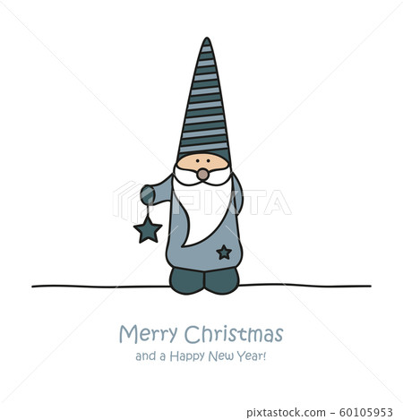 cute christmas dwarf with star christmas cartoon 60105953