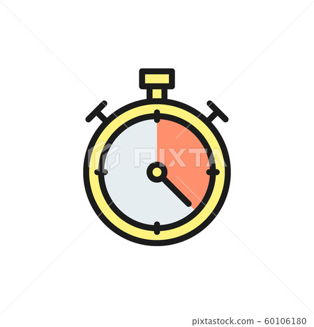 Vector stopwatch flat color icon. Isolated on white background 60106180