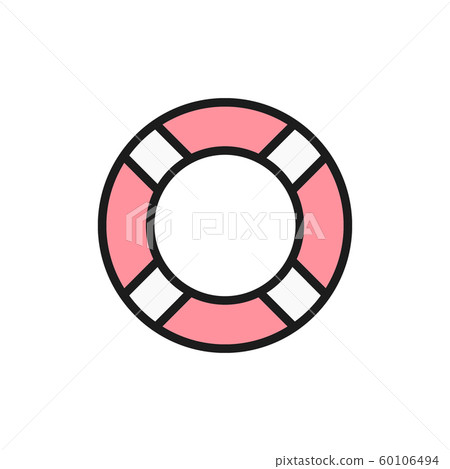 Vector lifebuoy flat color icon. Isolated on white background Vector lifebuoy flat color icon. Isolated on white background 60106494