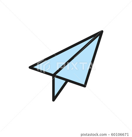 Paper plane, post, communication flat color icon. 60106671