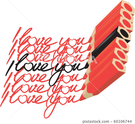 red and black pencils write I love you on the paper red and black pencils write I love you on the paper 60106744