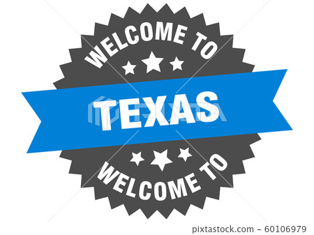 Texas sign. welcome to Texas blue sticker - Stock Illustration ...