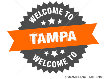 Tampa sign. welcome to Tampa orange sticker Tampa sign. welcome to Tampa orange sticker 60106986