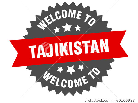 Tajikistan sign. welcome to Tajikistan red sticker Tajikistan sign. welcome to Tajikistan red sticker 60106988