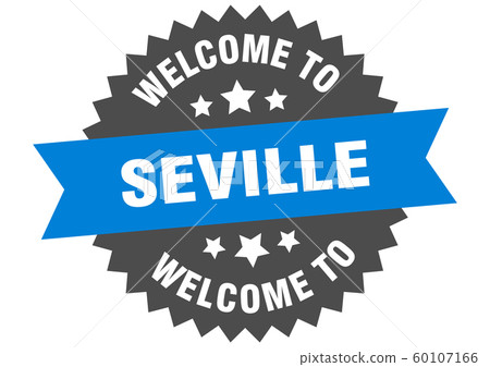 Seville sign. welcome to Seville blue sticker 60107166