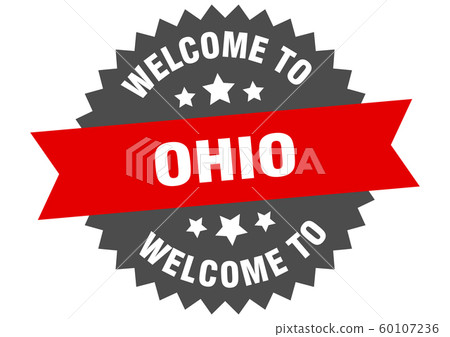 Ohio sign. welcome to Ohio red sticker Ohio sign. welcome to Ohio red sticker 60107236