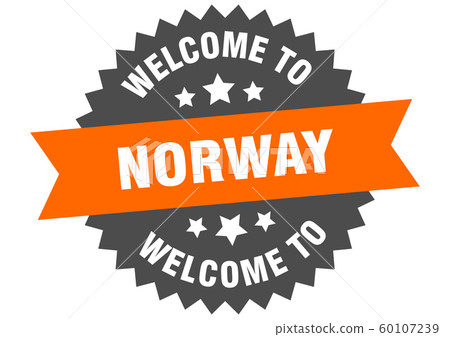 Norway sign. welcome to Norway orange sticker Norway sign. welcome to Norway orange sticker 60107239
