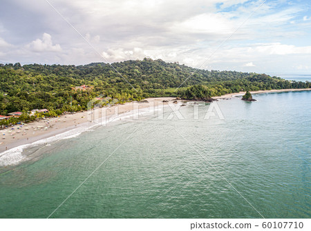 Aerial View of Tropical espadilla beach and Coastline near the Manuel Antonio national park, Costa Rica Aerial View of Tropical espadilla beach and Coastline near the Manuel Antonio national park, Costa Rica 60107710